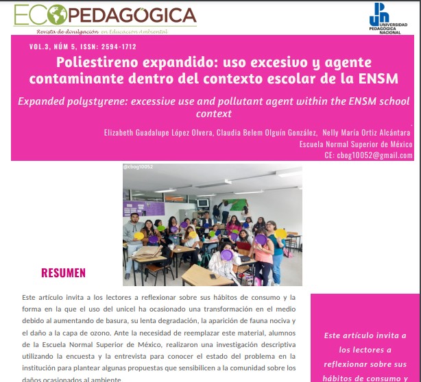 Poliestireno expandido: uso excesivo y agentecontaminante dentro del contexto escolar de la ENSM