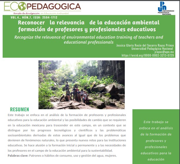 Reconocer la relevancia de la educación ambiental formación de profesores y profesionales educativos