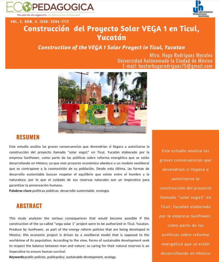 Construcción del Proyecto Solar VEGA 1 en Ticul, Yucatán