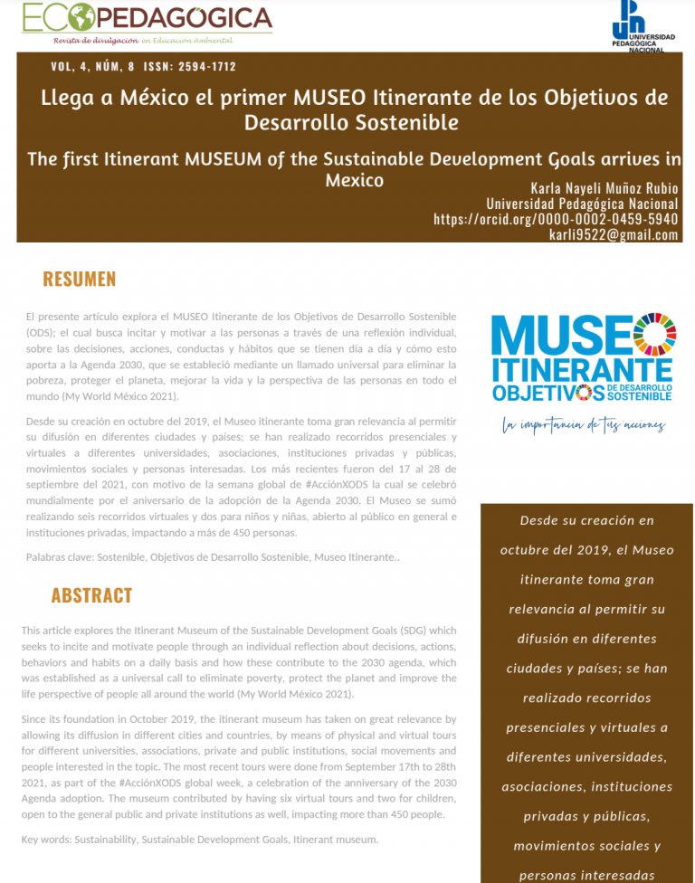 Llega a México el primer MUSEO Itinerante de los Objetivos de Desarrollo Sostenible