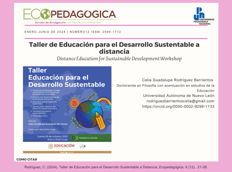 Taller de Educación para el Desarrollo Sustentable a distancia